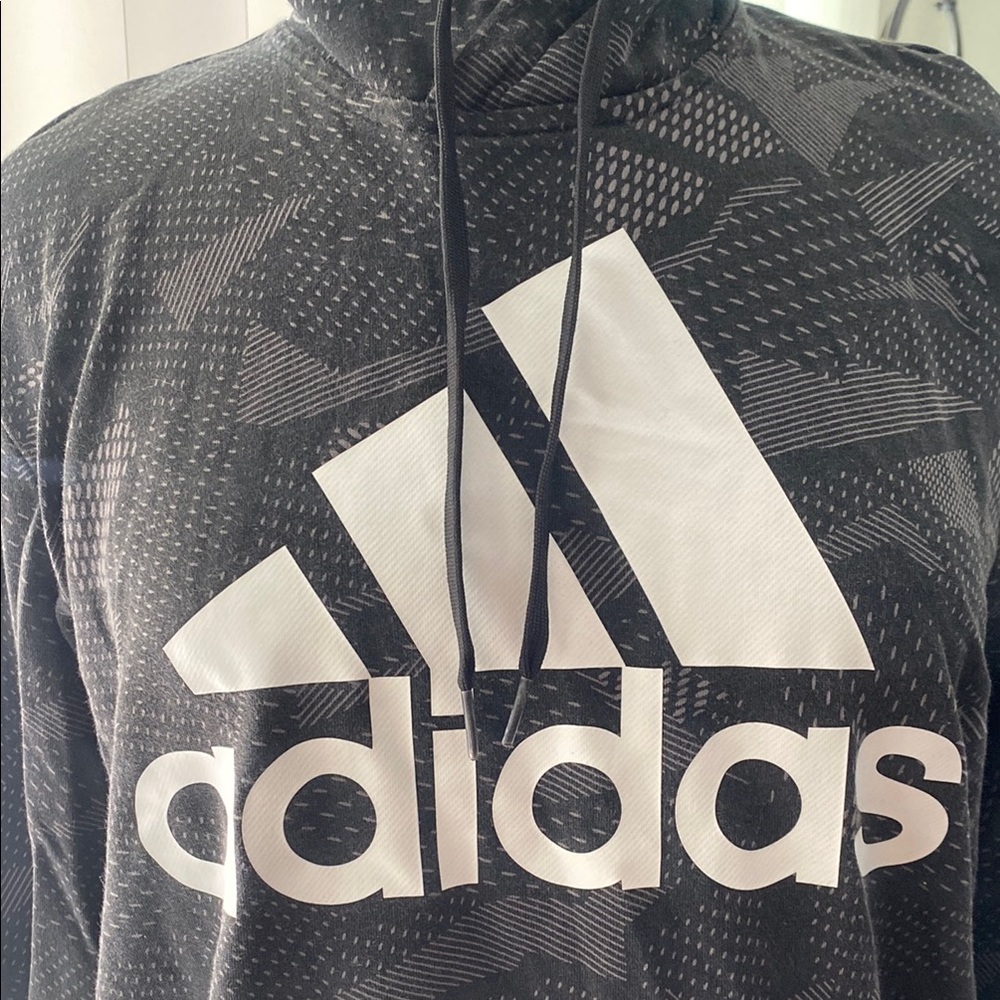 Adidas Black and Gray Camouflage Hoodie - Picture 2 of 8